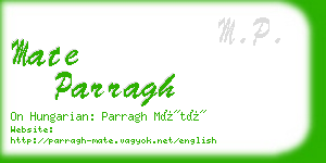 mate parragh business card